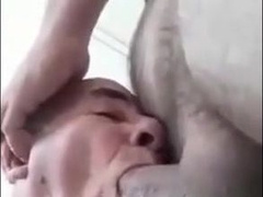 Bear fucks grandfather's mouth 3