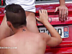 Amateur, duo, outdoor cum