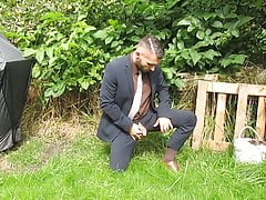 peeing in a suit