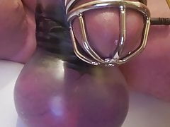 Precum drool chastity electro
