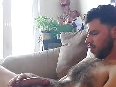 hairy hunk shoots a creamy load