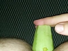 GUY FINGERS AND CUMS. SOLO MASTURBATION WITH WOOL IN ANAL