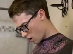 Nerd Twink Barebacked In The Bathroom