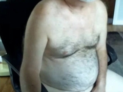 Hairy Daddy Strokes on Webcam