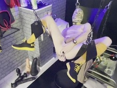 Wild gay scene with anal piss and cum-filled condoms