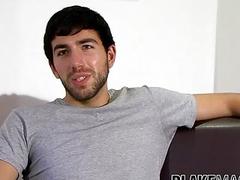 Handsome amateur Brit strips and tugs on his big hard dick