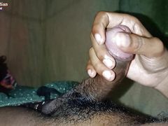 Bihari boy playing with his own precum and big cock
