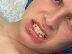 Latin underwear twink eagerly jerking his hard thick cock