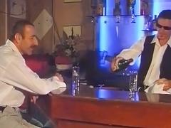 Bartender serves this gay stud his big dick and hot cum