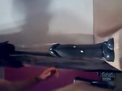 Riding Big Black Dildo