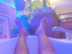 Hairy Hobbit Feet Emerge in Bathtub
