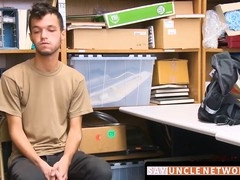 Young shoplifter gives officer a deep throat and takes a hardcore pounding