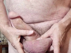 Father got bare and stroking off