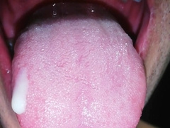 Jizz in my jaws, have fun with your jizm, and gulp it, close-up, kinky ass bandit, tongue, sloopy