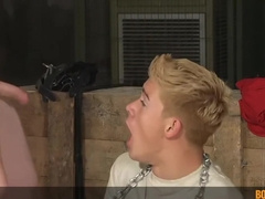 Filling In The Desperate Twink Holes : Dom Gagged And Throated His Twink Sub With Sunny Glick And Galiel Swan