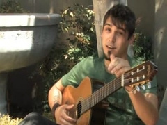 Guitar Toying sleazy twunk Milks Off His Latino lollipop