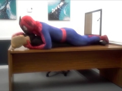 Spiderman Humps Robber He Finds In An Office