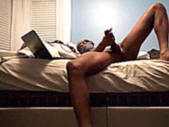 Fit ebony teen wanks his bbc when he's home alone