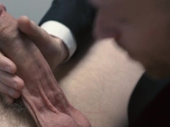 Office desk blowjob, spreadsheets forgotten forever