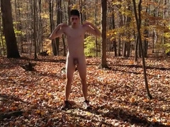 teen 18+ Boy Showing His Ass And Cock In The Woods