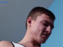 Twink Has His Huge Cock Sucked By Teamate