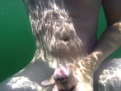 Milking Off Underwater in Public Lake