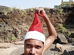 Hot santa claus in public outdoor advanture with big cock