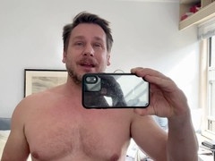 MenOver30 - Hans Berlin jerking off his uncut cock in the open air