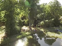 Pals quit the lakeside for raw anal action!