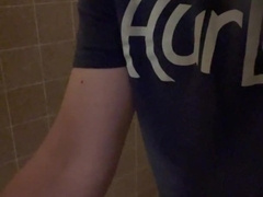 School College Girl Nearly Caught Jacks Off & Nutting in School Shower