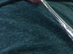 Lad shoots iron sounding bone out of shaft Giant jizm shot