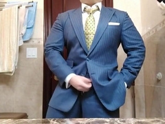 Str8 daddy jerking off in suit 11