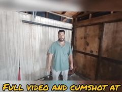 Hot Bodybuilder Working out and Masturbating in Garage - Big Dick