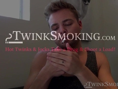 Handsome Dustin menthol smokes while beating his rods