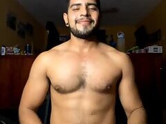 Handsome Cute 26 Yr Old Mexican Hunk Teases & Shows Off Great Body and Cums on Cam