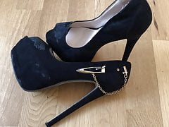 Massive Cum Rain on Slutty Platform High Heels
