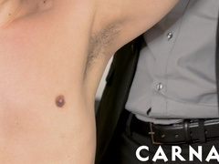 Staghomme Bastian Karim probes nasty foot fetish with Apolo Adrii