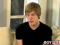 Interviewed young man Corey Jakobs masturbates and cum