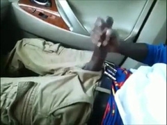 big black cock stroking in car 2