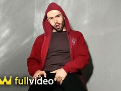 Red hood man in a hot striptease, with the hairy model Louis Ferdinando (full video)