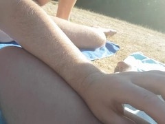 Outdoor fun at the sunny beach - Double-Dutchies masturbate, suck, and cum for all to watch
