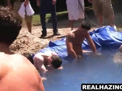 Frat Dude Cub Gargling On A Rock Rock-Hard Dinky Outdoors