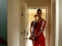 Pale lads find themselves naked after the soccer practice