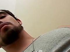 Bearded straight thug Spanky jacks off his cock and cums