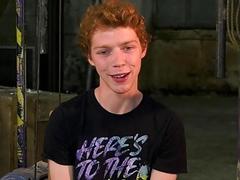 Tied-up twink is powerless during bondage scene
