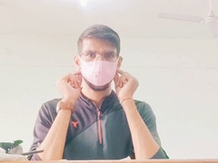 Naughty twink jerking off his big cock in a wild classroom adventure