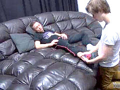 soles worshipped man shoots a load