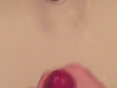Shooting a big load of cum in my sink