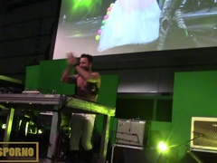 Gayboy DJ poking while frolicking