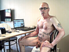 Old man webcam, cock tribute, webcam cum
